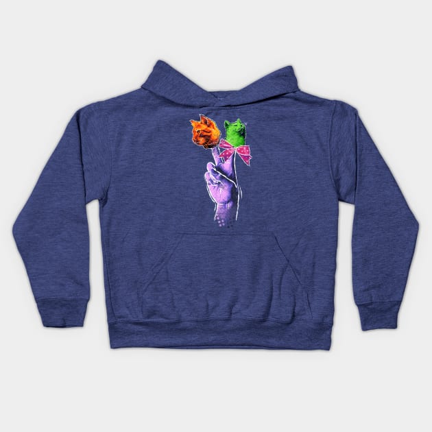 Peace Meow Kids Hoodie by klawzie